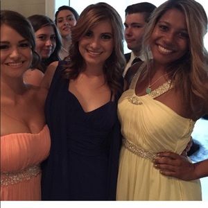 Yellow beaded formal/prom dress